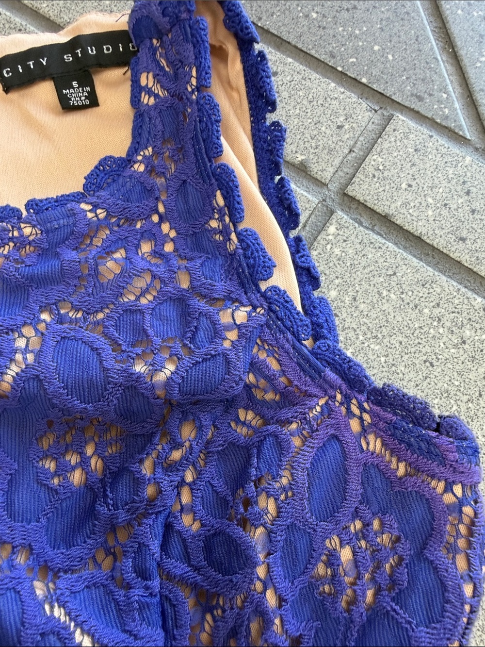 City Studio Royal Blue Lace Skater Dress - Picture 4 of 5